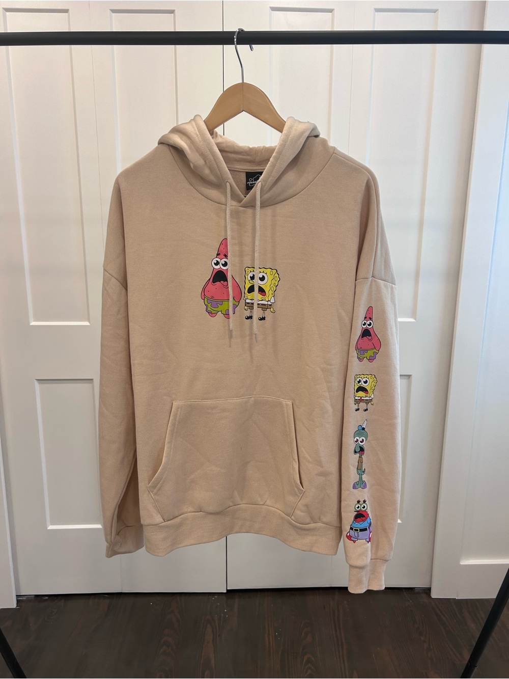 Nickelodeon Beige SpongeBob & Patrick Crewneck Hoodie for Men